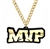 MVP Victory Chain oversized championship medallion award necklace with mirrored gold acrylic face and gold plated chain