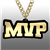 MVP Victory Chain oversized championship medallion award necklace with mirrored gold acrylic face and gold plated chain