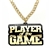 PLAYER OF THE GAME Victory Chain oversized championship medallion award necklace with mirrored gold acrylic face and gold plated chain
