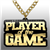 PLAYER OF THE GAME Victory Chain oversized championship medallion award necklace with mirrored gold acrylic face and gold plated chain