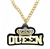 QUEEN Victory Chain oversized championship medallion award necklace with mirrored gold acrylic face and gold plated chain