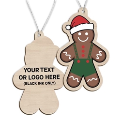 Personalized Wood Gingerbread Man Holiday  Ornament