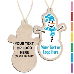 Personalized Wood Snowman Holiday  Ornament