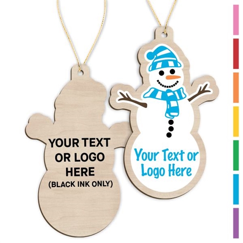 Personalized Wood Snowman Holiday  Ornament