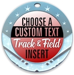 Track and Field Full Color Custom Text Insert Medal