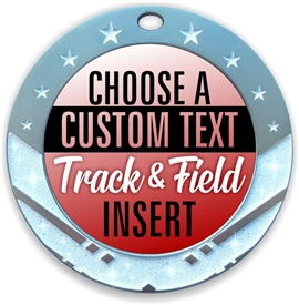 Track and Field Full Color Custom Text Insert Medal