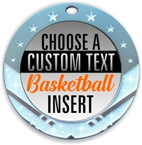 Basketball Full Color Custom Text Insert Medal