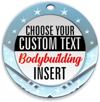 Female Body Building Full Color Custom Text Insert Medal