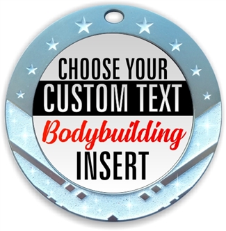 Female Body Building Full Color Custom Text Insert Medal
