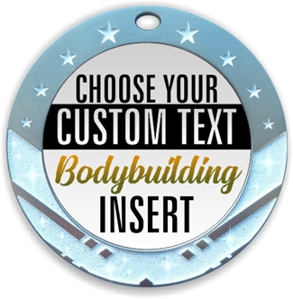 Male Body Building Full Color Custom Text Insert Medal