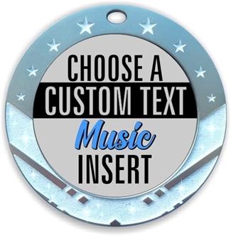 Music Full Color Custom Text Insert Medal