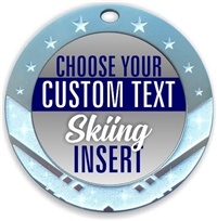Skiing Full Color Custom Text Insert Medal