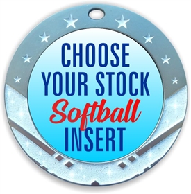 Softball Full Color Insert Medal