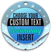 Swimming Full Color Custom Text Insert Medal