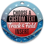 Track and Field Full Color Custom Text Insert Medal