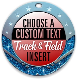 Track and Field Full Color Custom Text Insert Medal