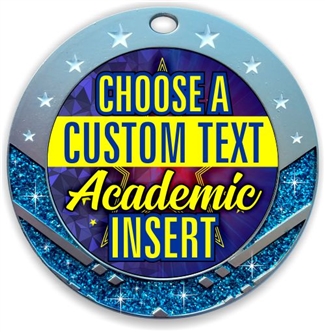 Academic Full Color Custom Text Insert Medal