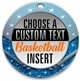 Basketball Full Color Custom Text Insert Medal