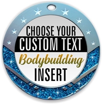 Male Body Building Full Color Custom Text Insert Medal