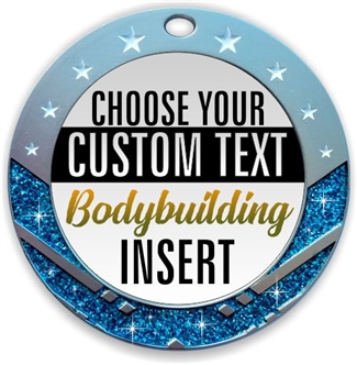 Male Body Building Full Color Custom Text Insert Medal