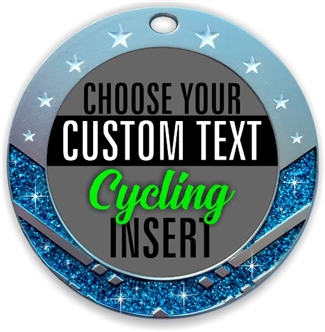 Cycling Full Color Custom Text Insert Medal