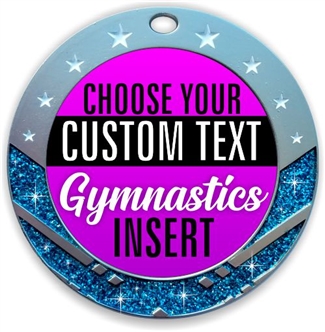 Gymnastics Full Color Custom Text Insert Medal