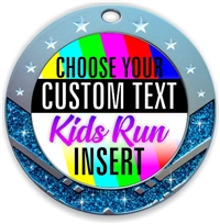 Kids Run Full Color Custom Text Insert Medal