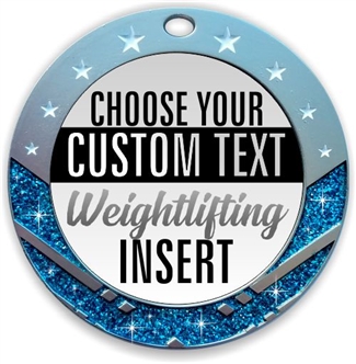 Weight Lifting Full Color Custom Text Insert Medal