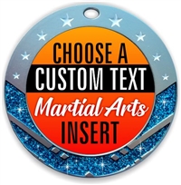 PACK OF 10 RIBBONS INSERTS OWN LOGO & TEXT KARATE METAL MEDALS BIG 70mm 