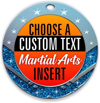 Martial Arts Full Color Custom Text Insert Medal