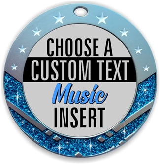 Music Full Color Custom Text Insert Medal