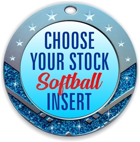 Softball Full Color Insert Medal