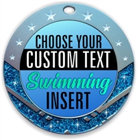 Swimming Full Color Custom Text Insert Medal