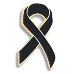 Black Awareness Ribbon Lapel Pin | Personalized Awards