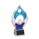 Winner Art Glass Award, blues, 10-1/4"
