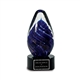 blue tear drop art glass award