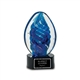 Blue Swirl Art Glass Award, unique, 6"