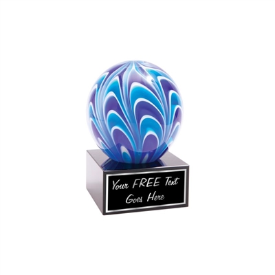 Two Tone Blue Art Glass Award