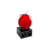 Red Apple Art Glass Award, 5-3/4"