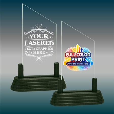 Pop-In Acrylic Award with Custom Laser Engraving and Full-Color Print