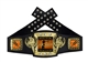 Championship Award Belt for Archery that is black, orange, and gold in color.