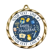 Custom Text Happy Hanukkah 022A Insert Medal