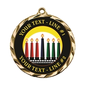 Custom Text Kwanzaa Mishumaa Saba 022A Insert Medal