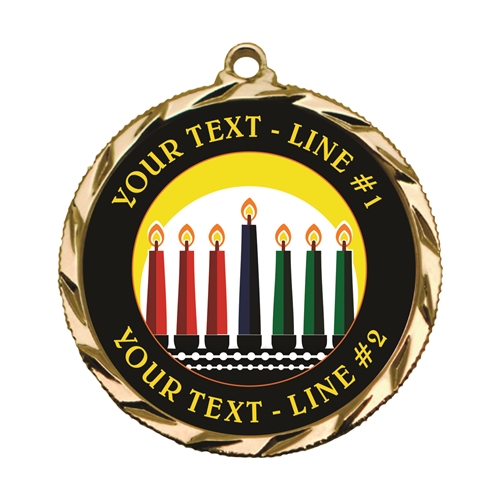 Custom Text Kwanzaa Mishumaa Saba 022A Insert Medal