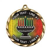 Custom Text Kwanzaa Mishumaa Saba 2 022A Insert Medal
