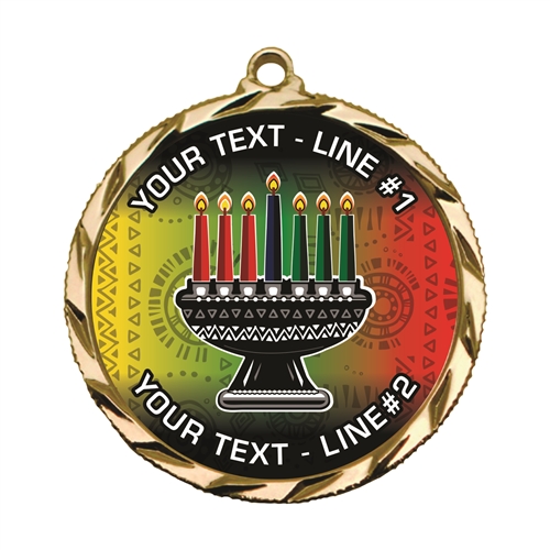 Custom Text Kwanzaa Mishumaa Saba 2 022A Insert Medal