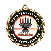 Custom Text Kwanzaa Mishumaa Saba 3 022A Insert Medal