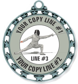 Fencing Medal 2-1/2"