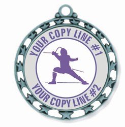 Fencing Medal 2-1/2"