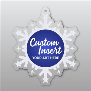 Starry Snowflake Holiday Ornament with your Custom Artwork
